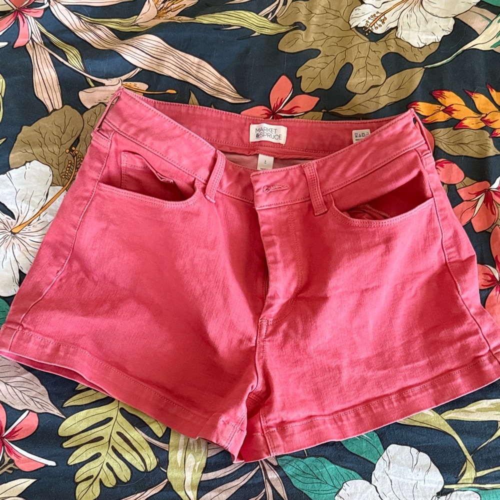 Market & Spruce High Waist Coral Women's Shorts